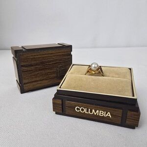 Vintage 14KGE Faux Pearl Ring Size 4.5